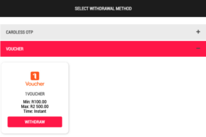 1ForYou Voucher withdrawal screen