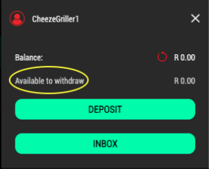Available to withdraw balance screen